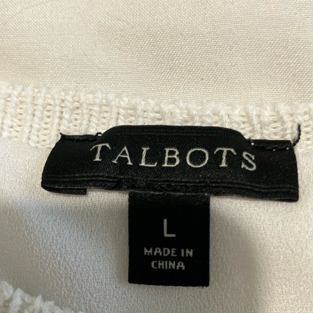 Talbots Creamy White Ribbed Relaxed Tank Top - Picture 2 of 10